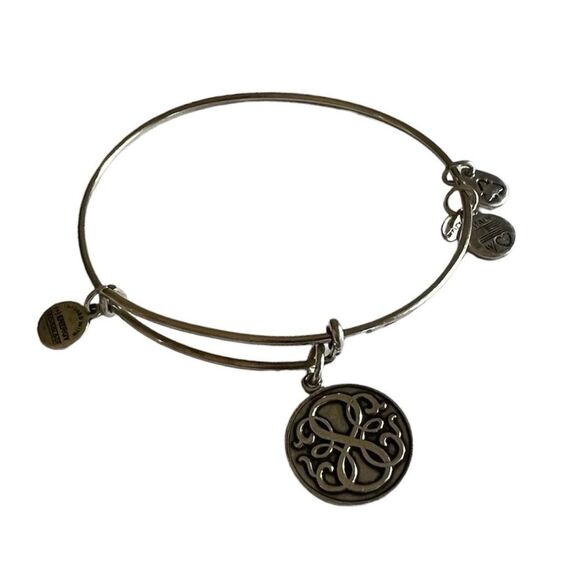 Alex and Ani Rafaelian Silver Infinity Charm Bangle Bracelet - Picture 5 of 13